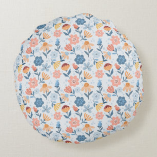 Coussin rond à motif floral