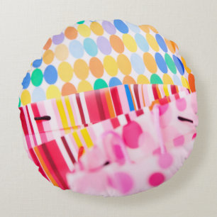 Coussin rond À petits pois coloré