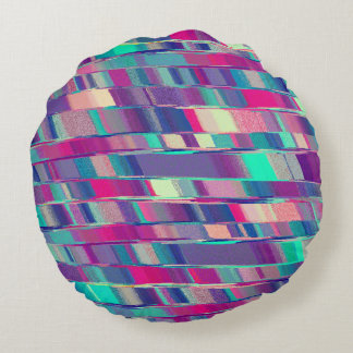 Coussin rond à rayures de couleur