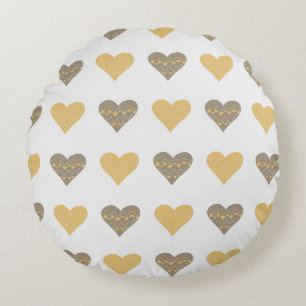 Coussin Rond Amusant Avec Coeurs Boho