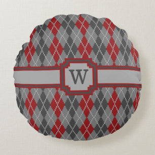 Coussin rond argyle Ashes and Embers