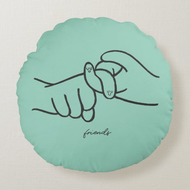 Coussin Rond ASL Friends – Langue des Signes (Devant)