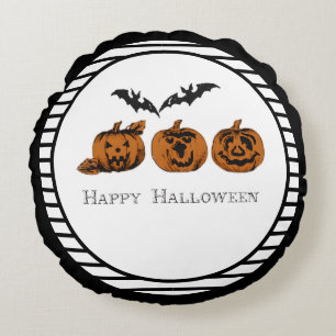 Coussin rond automne/Halloween/citrouille