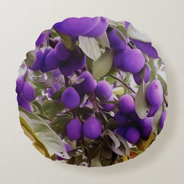 Coussin rond Autumn Harvest Days Plums (Devant)