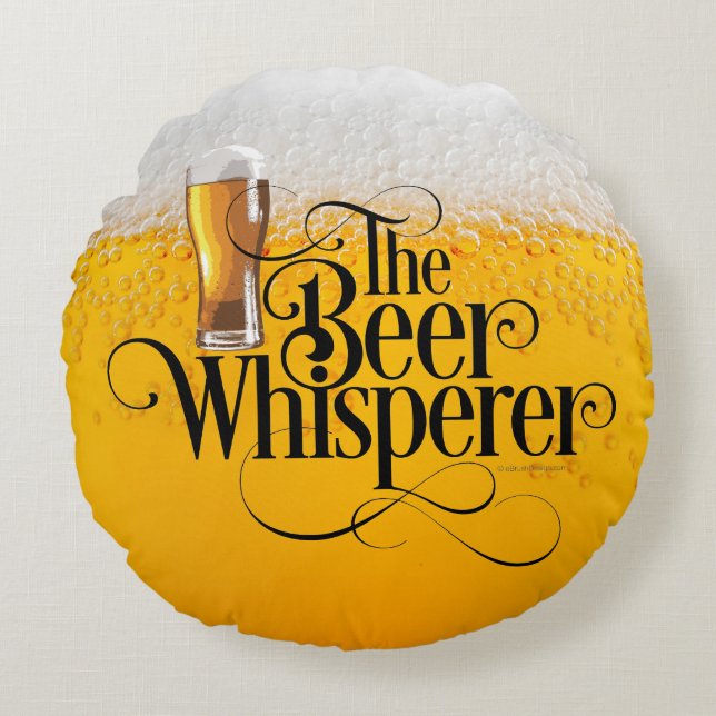 Coussin rond Beer Whisperer (Devant)