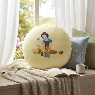 Coussin rond blanc neige