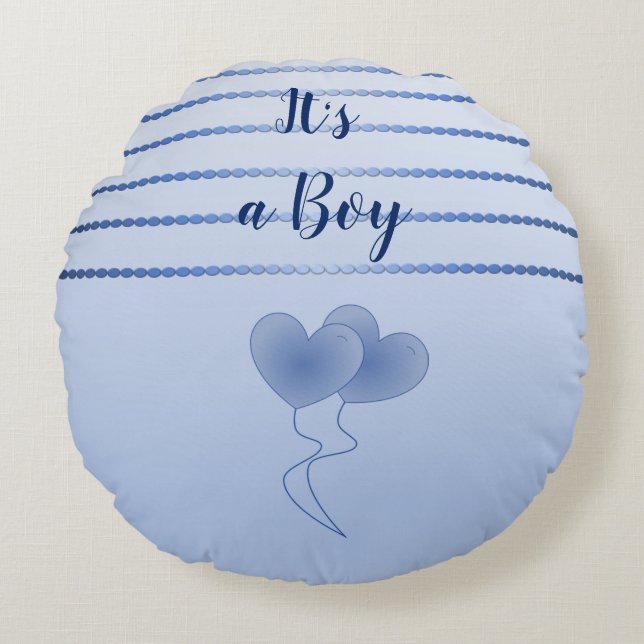 Coussin rond Bleu (Devant)