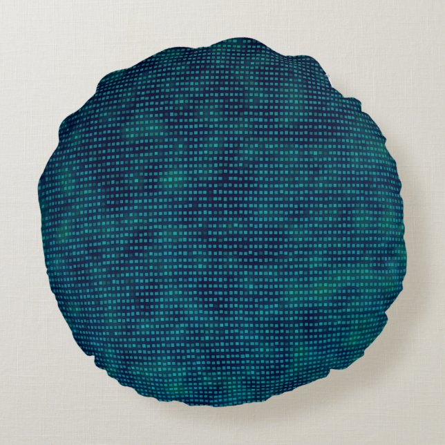 Coussin rond bleu (Dos)