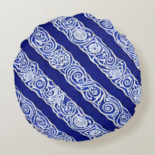 Coussin rond Blue Elegance
