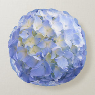 Coussin rond Blue Hydrangea Flower