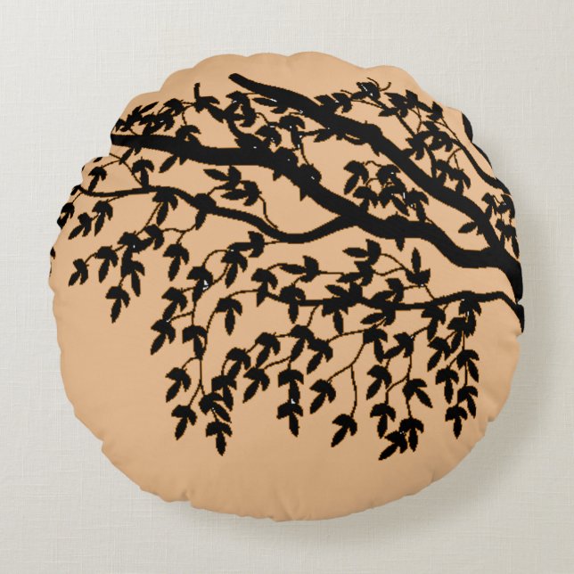 Coussin rond - Branches fragiles (Devant)