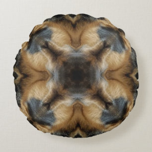 Coussin rond Brown noir personnalisé