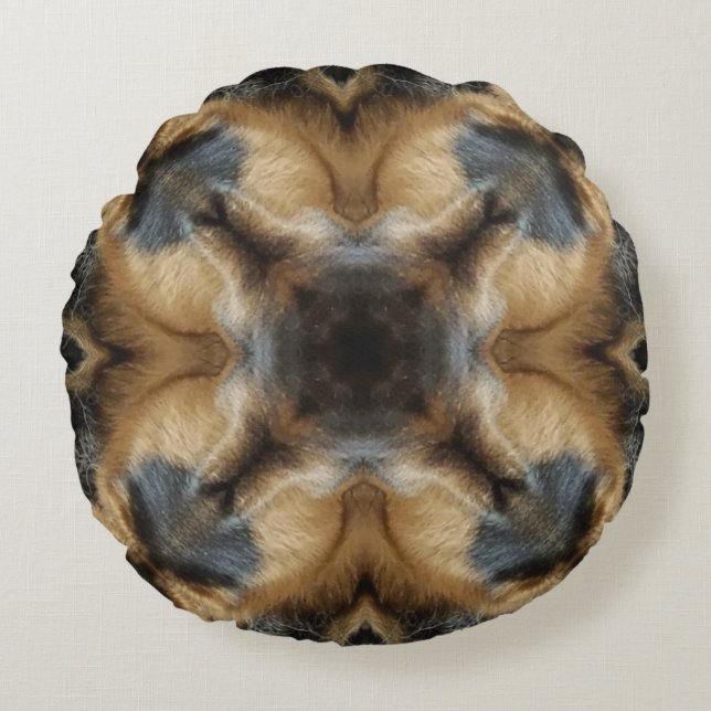 Coussin rond Brown noir personnalisé (Devant)