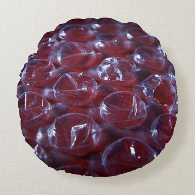 Coussin rond Bubblewrap cassé (Devant)