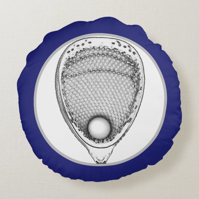 Coussin rond cadeau pour gardien de lacrosse (Dos)