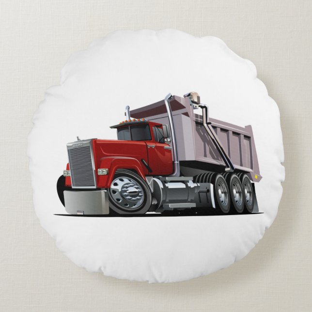 Coussin rond camion de dessin (Devant)