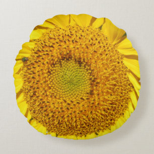 Coussin rond - Centre tournesol