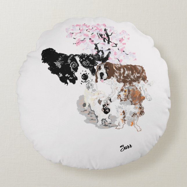 Coussin rond : C'est un Doggie, Chien World (Devant)