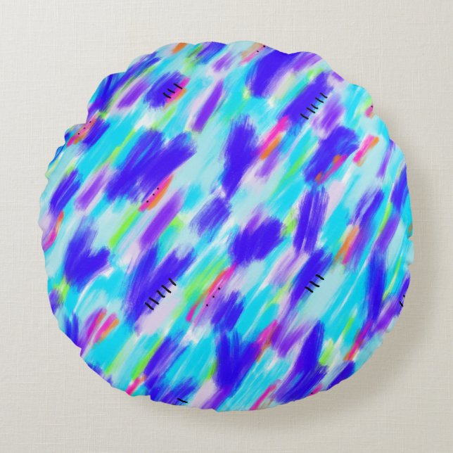 Coussin rond Chaos coloré (Devant)