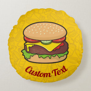 Coussin rond Cheeseburger