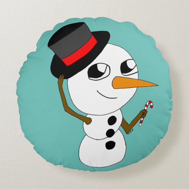 coussin rond chibi smowman (Devant)