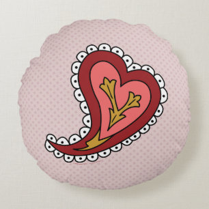 Coussin rond cœur Paisley