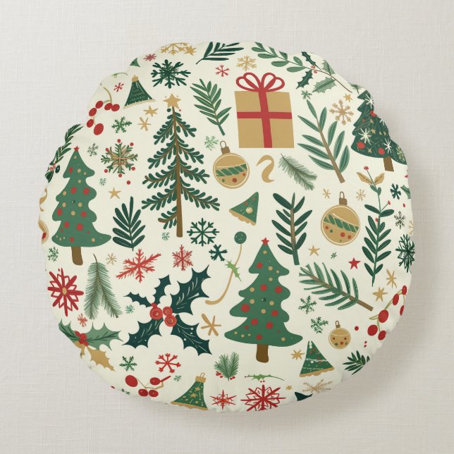 Coussin rond Coussin de Noël (Devant)