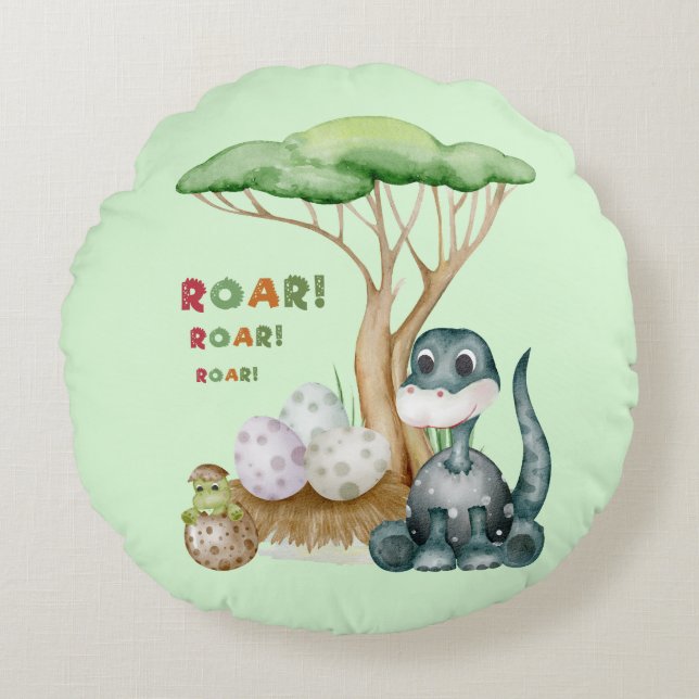 Coussin rond Cute Dinosaur (Devant)