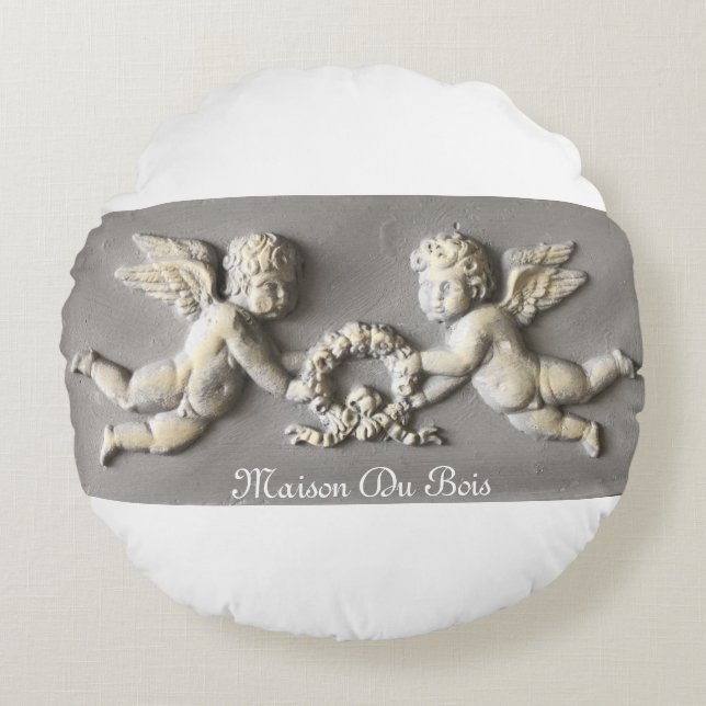 Coussin rond dans notre design Cherub (Devant)