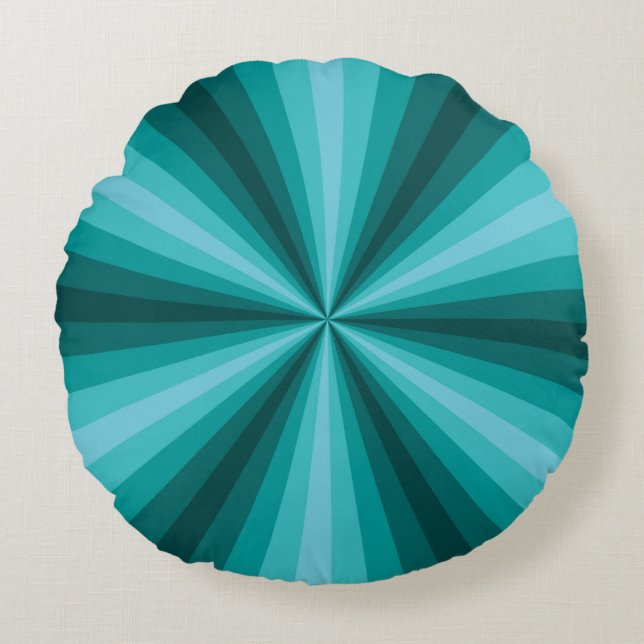 Coussin rond d'Aqua d'illusion optique (Devant)