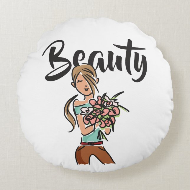 Coussin rond de beauté (Devant)