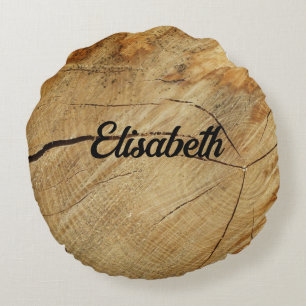 coussin rond de bois