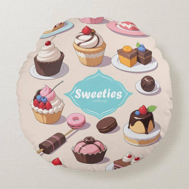 Coussin rond de bonbons (Devant)