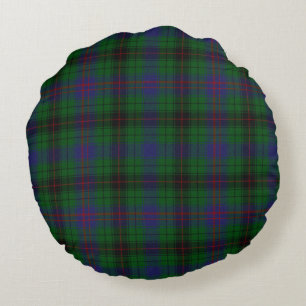 Coussin rond de clan de plaid coloré de Davidson