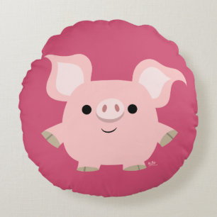 Coussin rond de cochon à cartons courts