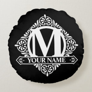 Coussin rond de conception monographique Ornat