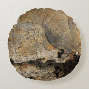 Coussin rond de jet de photo en bois de texture