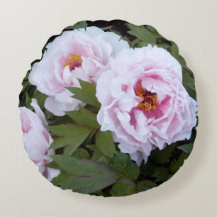 Coussin rond de jolie pivoine