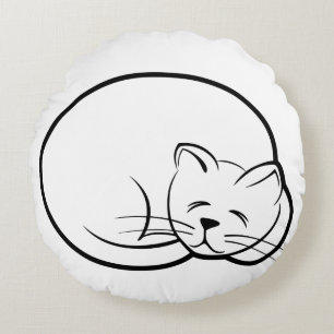 Coussin ROND DE LA DOUCHE DE LA CHAT DE DORMIR