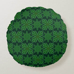 Coussin rond de la forêt de Pine Snowflakes