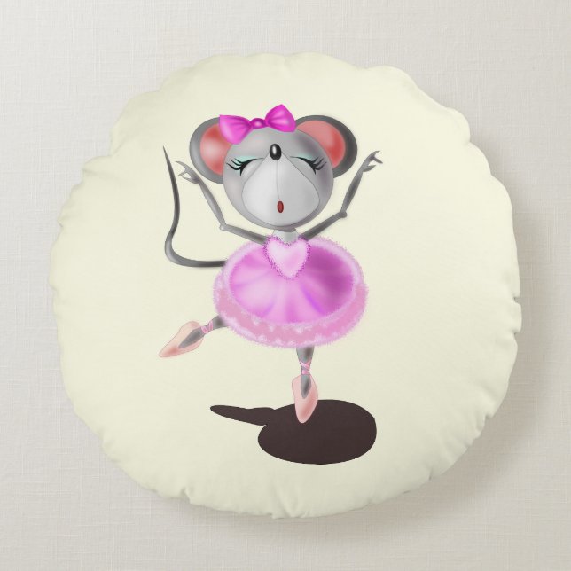 Coussin rond de la souris Ballerina (Devant)