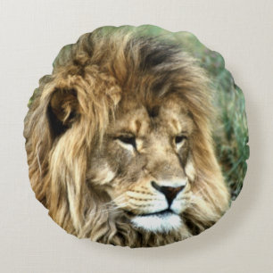 Coussin rond de lion africain