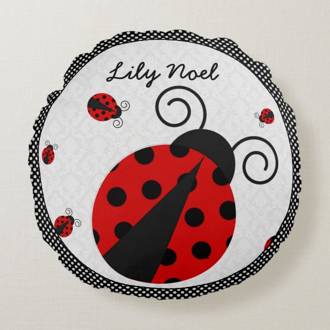 Coussin rond de Little Lady Ladybug (Devant)