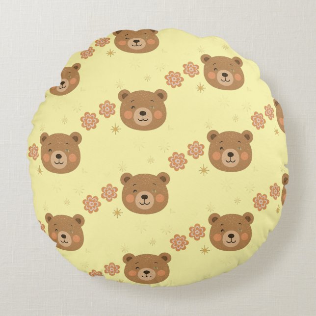 Coussin rond de l'ours étincelant (Devant)