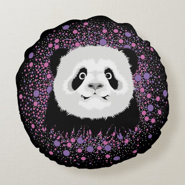 Coussin rond de l'ours Panda (Dos)