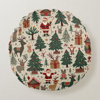 Coussin rond de Noël