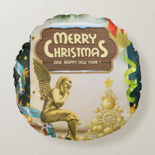 Coussin Rond de Noël, Ange de Noël