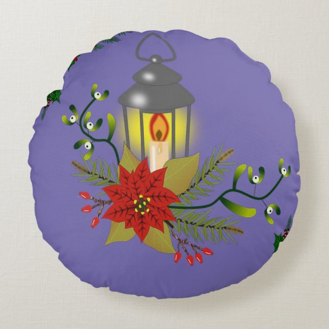 Coussin Rond de Noël, Ange de Noël (Devant)