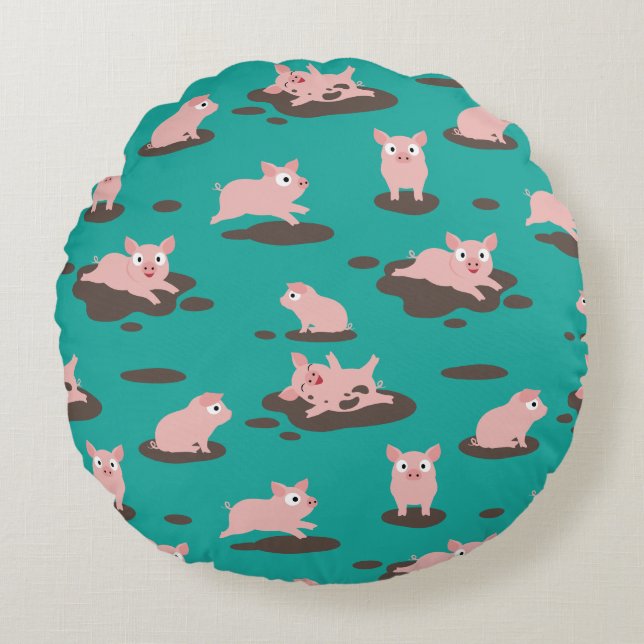 Coussin rond de porcelets (Devant)