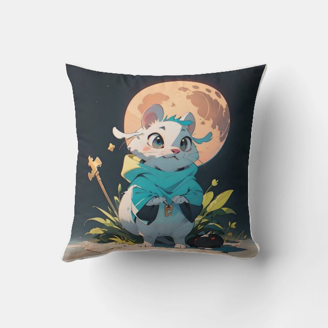 Coussin rond de rat mignon (Verso)